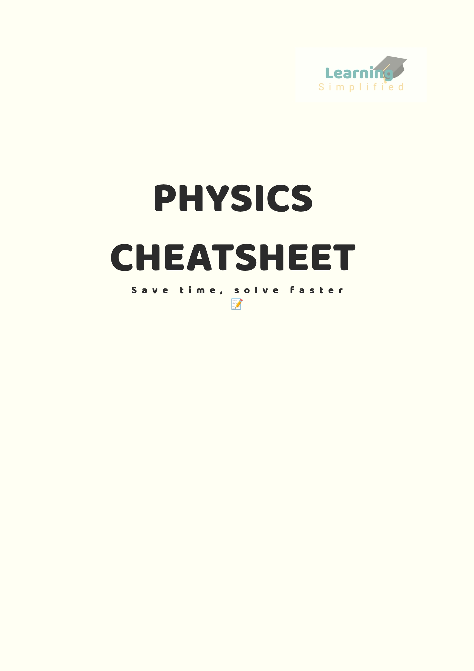 Physics Cheatsheet📝