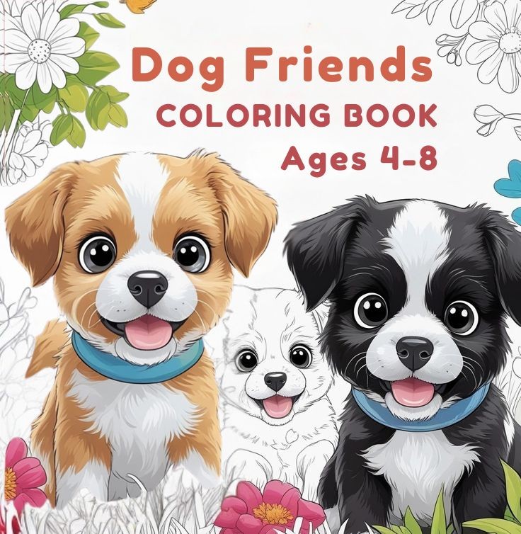 Dog Friends – A Fun and Educational Coloring Book for Kids (Ages 4–8)