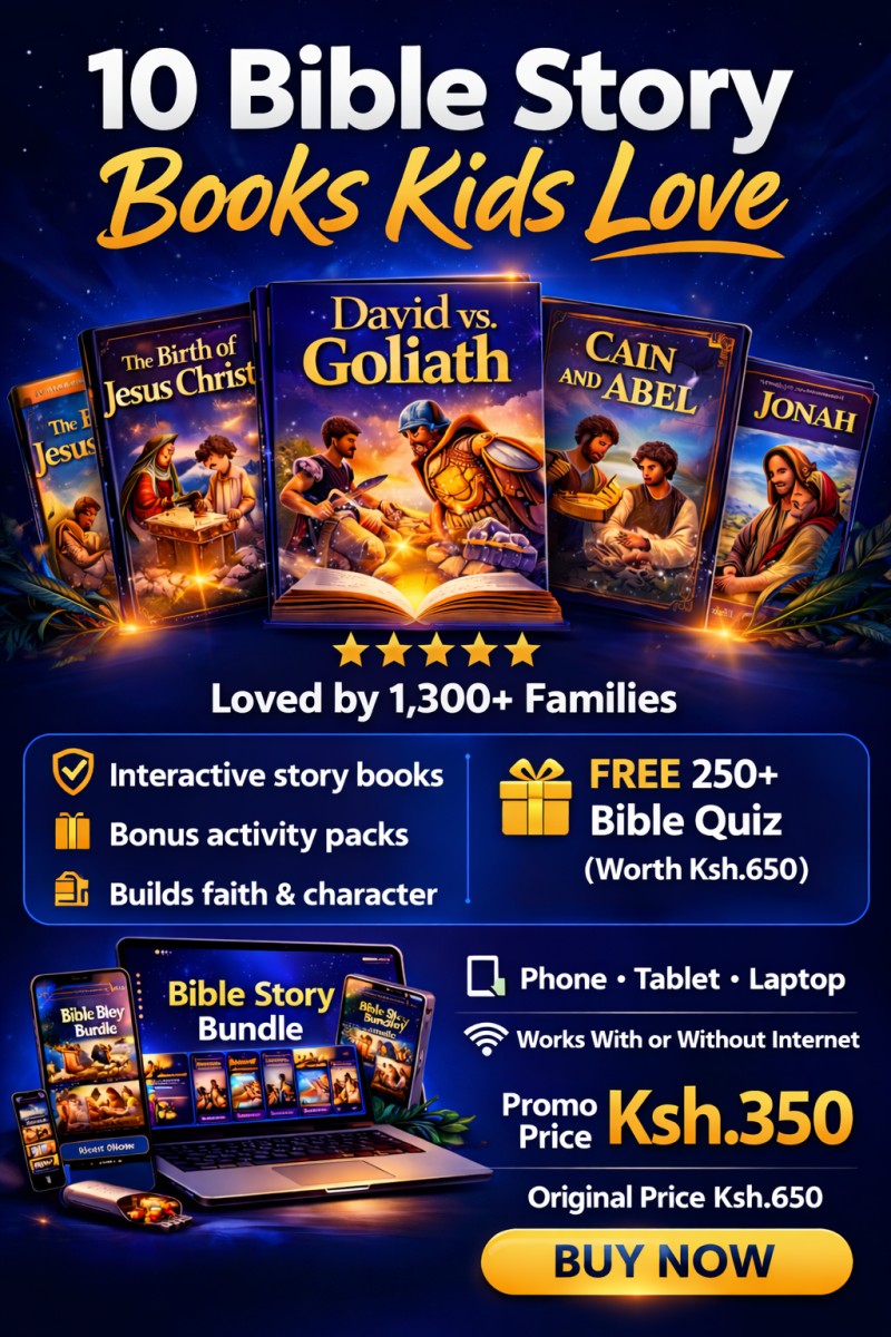 10 Bible Story Book Bundle + 10 FREE Bonus Activity Pack + FREE Bible Interactive Quiz (250+ questions)