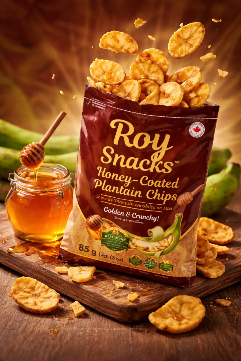 Roynch™ 🍯 Honey-Coated Plantain Chips Crunchy. Lightly sweet. Intentionally made.