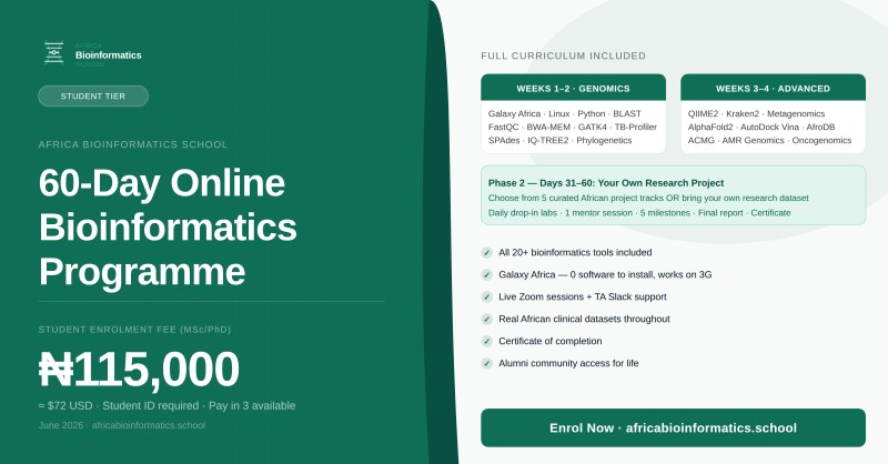 Africa Bioinformatics School (Scholarship Tier)