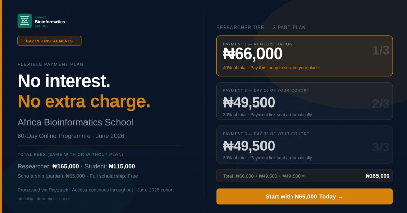 Africa Bioinformatics School (Professional Flexible Payment)