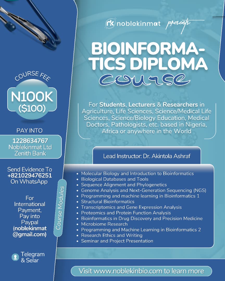 BIOINFORMATICS DIPLOMA COURSE ENROLLMENT