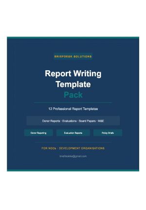Report Writing Template Pack | 12 Professional Report Templates for NGOs and Development Organisations