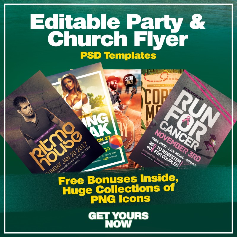Editable PSD Flyer Templates (PNG Icons Bonus Included)