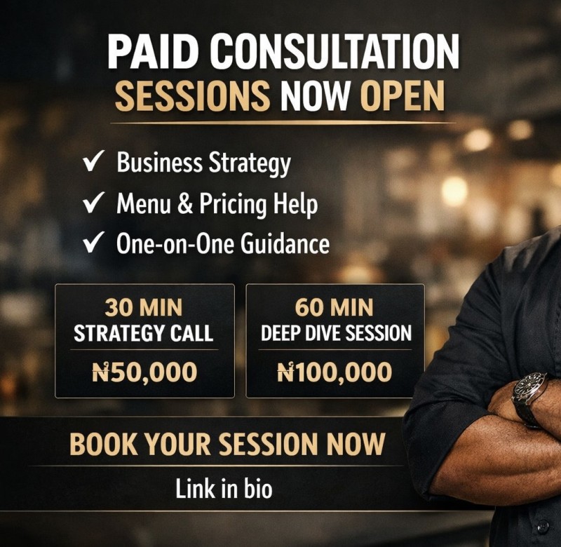 1hr Private 1-on-1 Clarity,Strategy & Consultation for Chefs and Food Business Owners