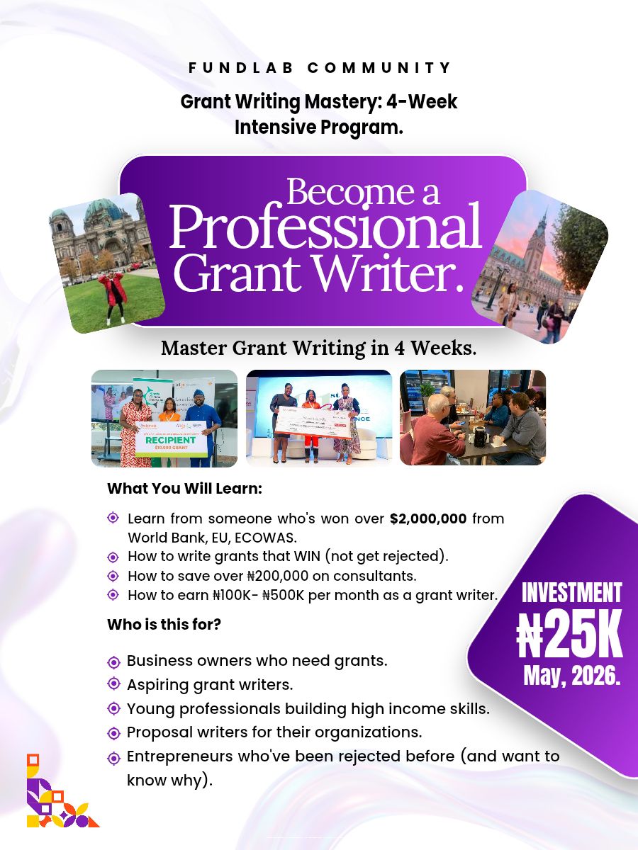 GRANT WRITING MASTERY: A 4-WEEK LIVE TRAINING (MAY-JUNE 2026 COHORT)
