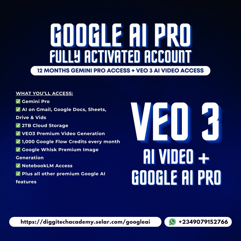 PERSONAL ACCOUNT ACCESS TO GOOGLE AI PRO ACCOUNT + VEO 3