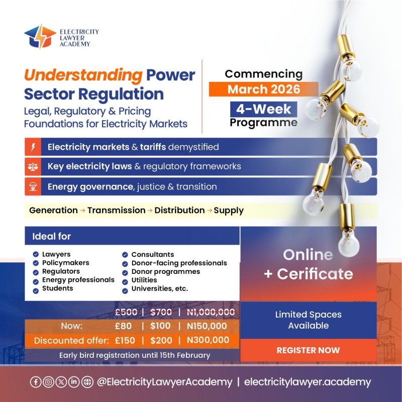 ELECTRICITY LAWYER ACADEMY- UNDERSTANDING POWER SECTOR REGULATION