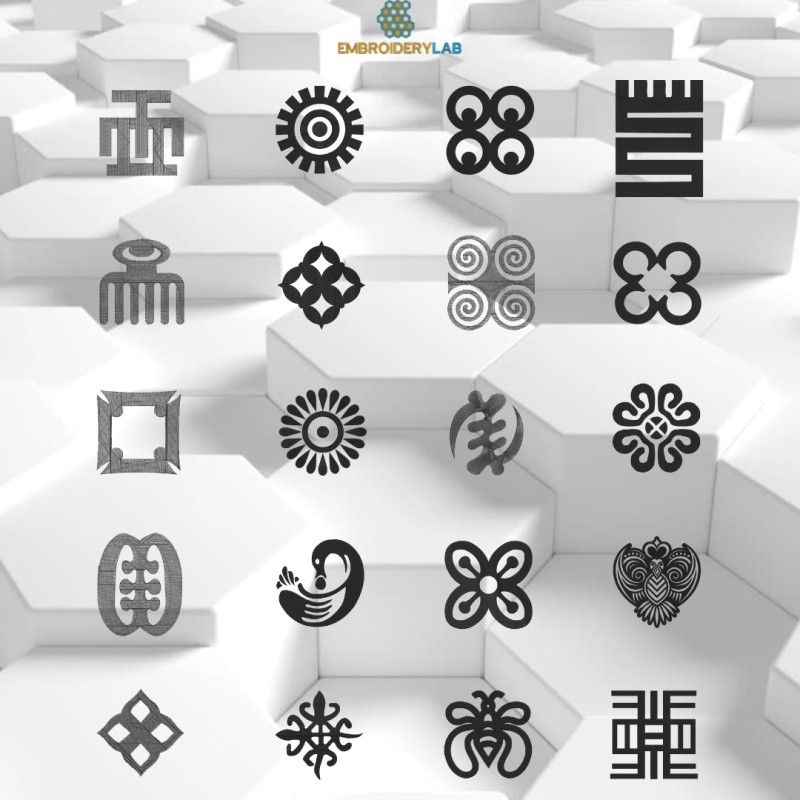 20 Adinkra Symbols – Professionally Digitized Embroidery Collection (4” Size)