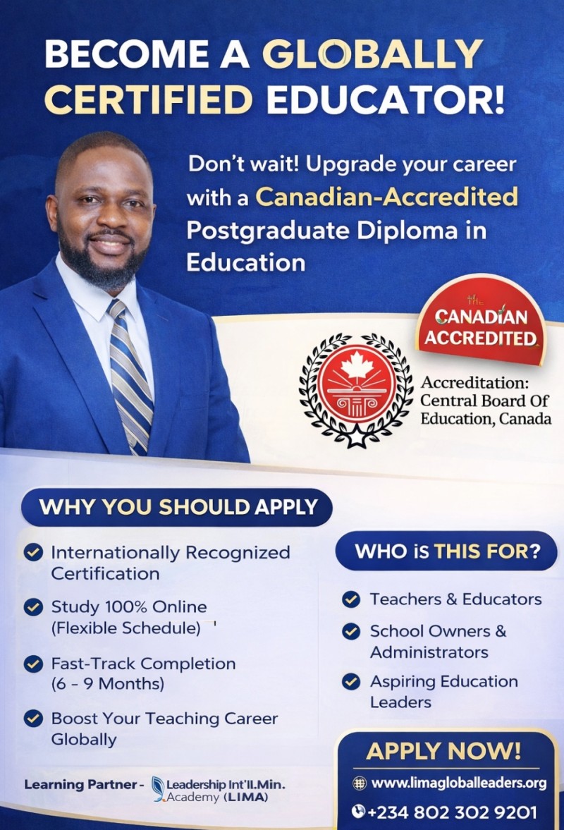 CANADIAN ACCREDITED POSTGRADUATE DIPLOMA IN EDUCATION (PGDE)