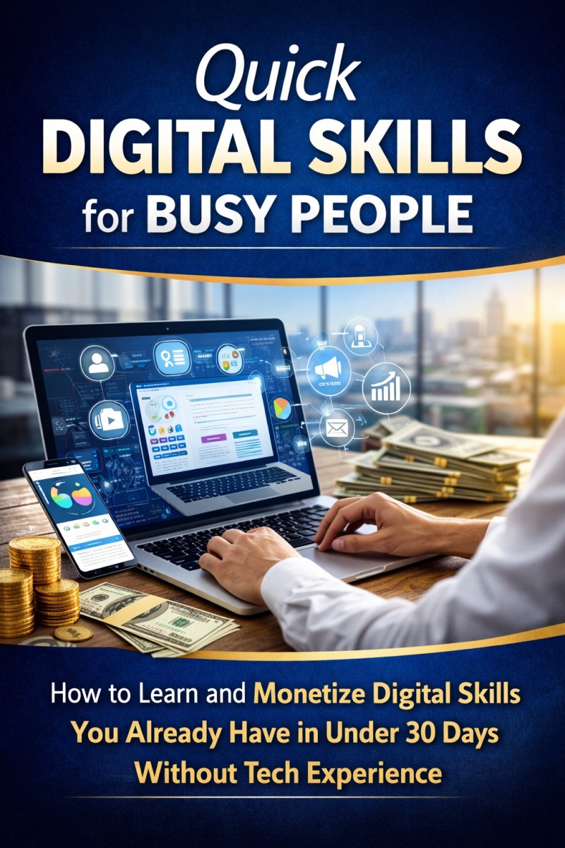 QUICK DIGITAL SKILLS FOR BUSY PEOPLE (How to Learn and Monetize Digital Skills You Already Have in Under 30 Days Without Tech Experience)