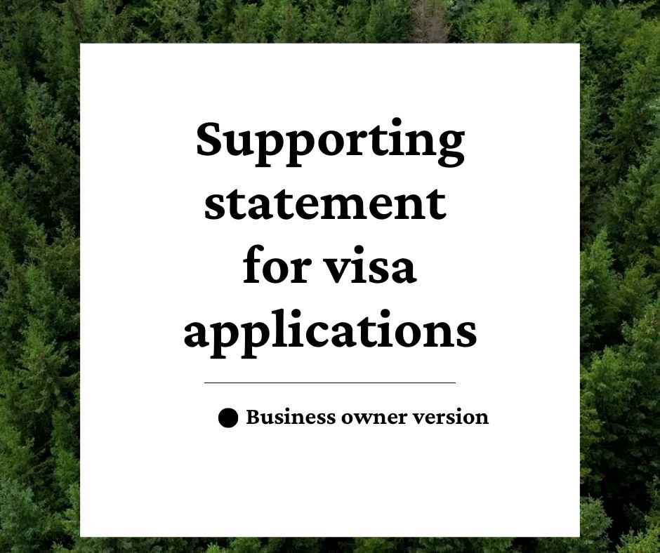 EDITABLE SUPPORTING STATEMENT FOR A BUSINESS OWNER VISA APPLICATION