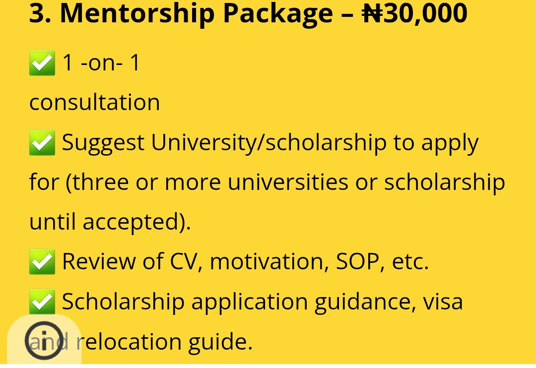 Mentorship package