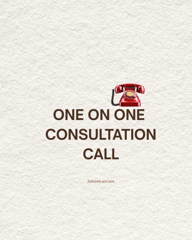 One on One consultation call