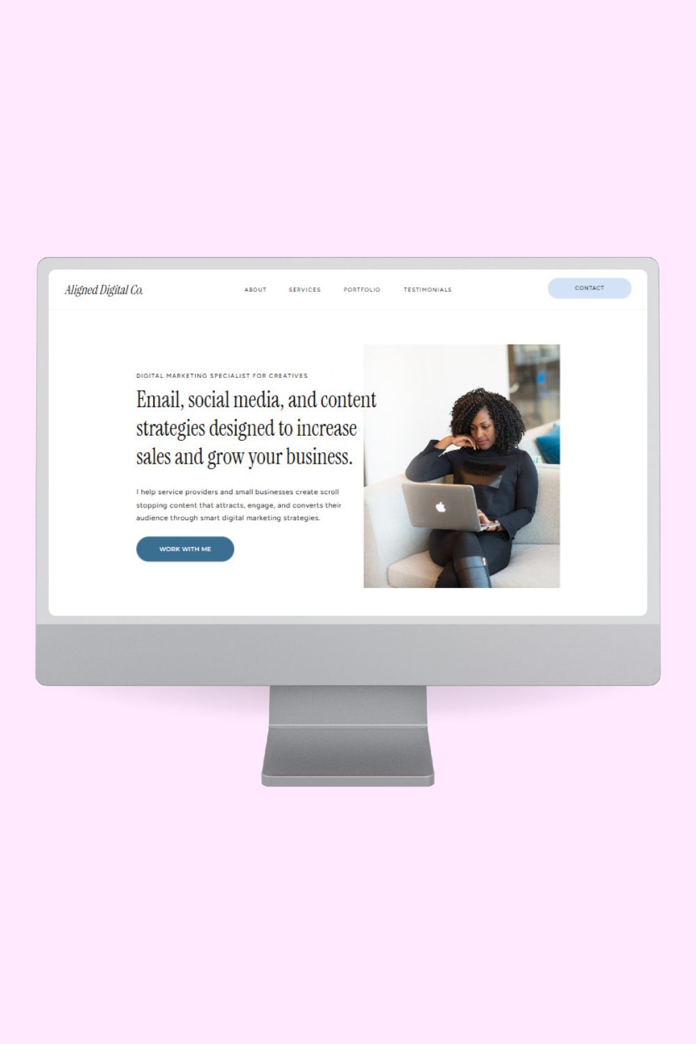 Aligned Digital | One Page Showit Website Template