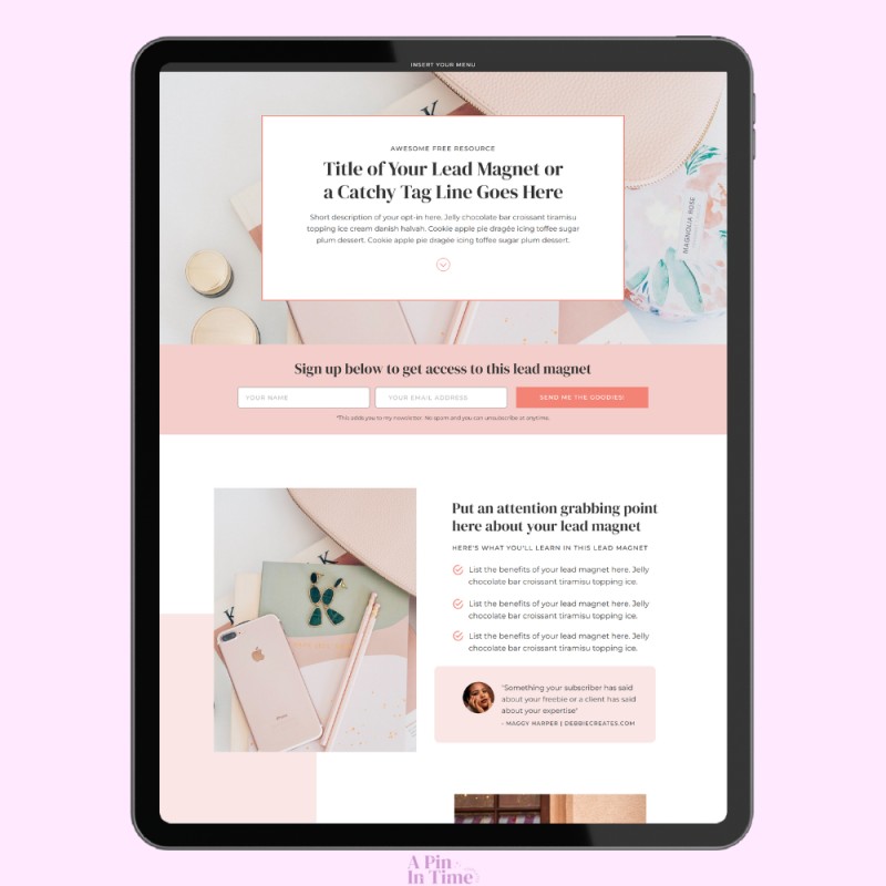 Opt-In Page Showit Template