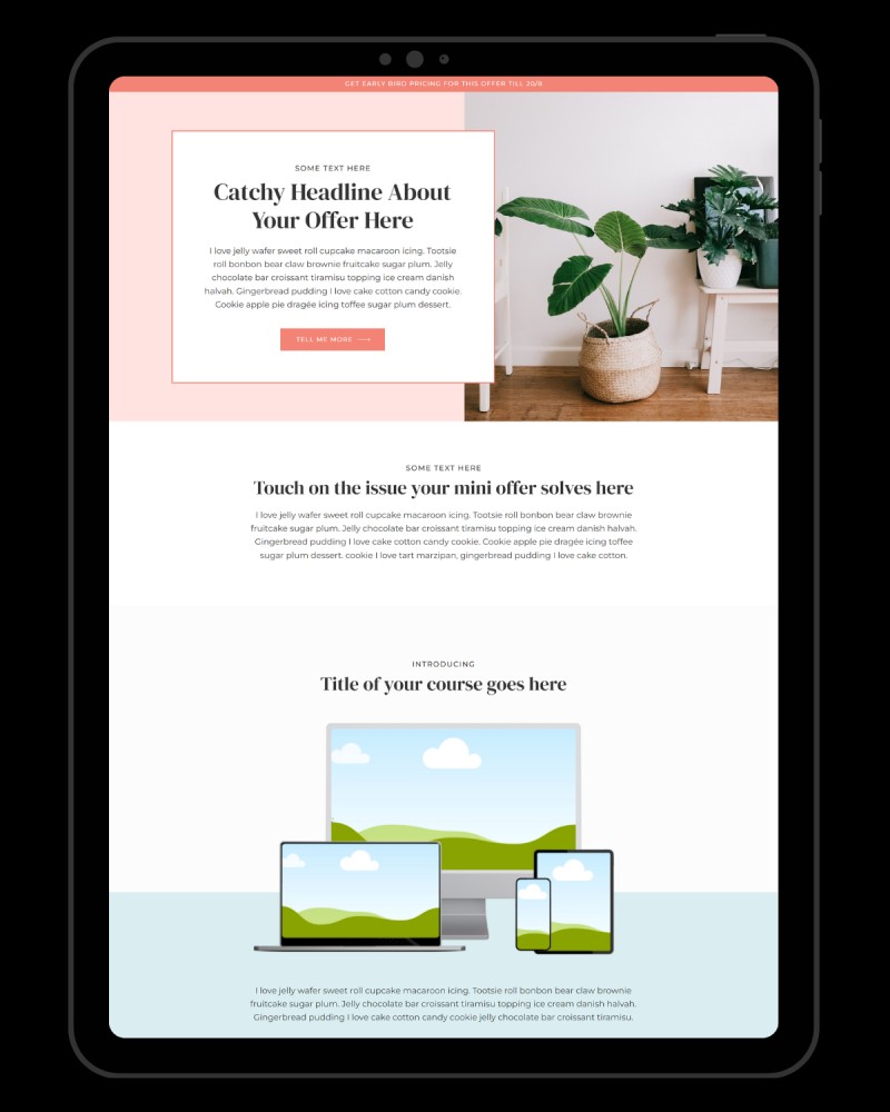Sales Page Showit Template