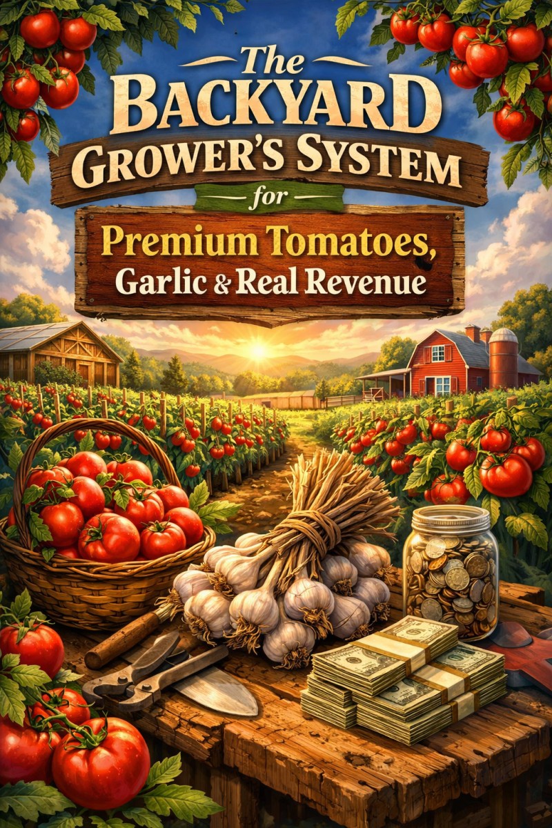 The Backyard Grower's System for Premium Tomatoes, Garlic & Real Revenue