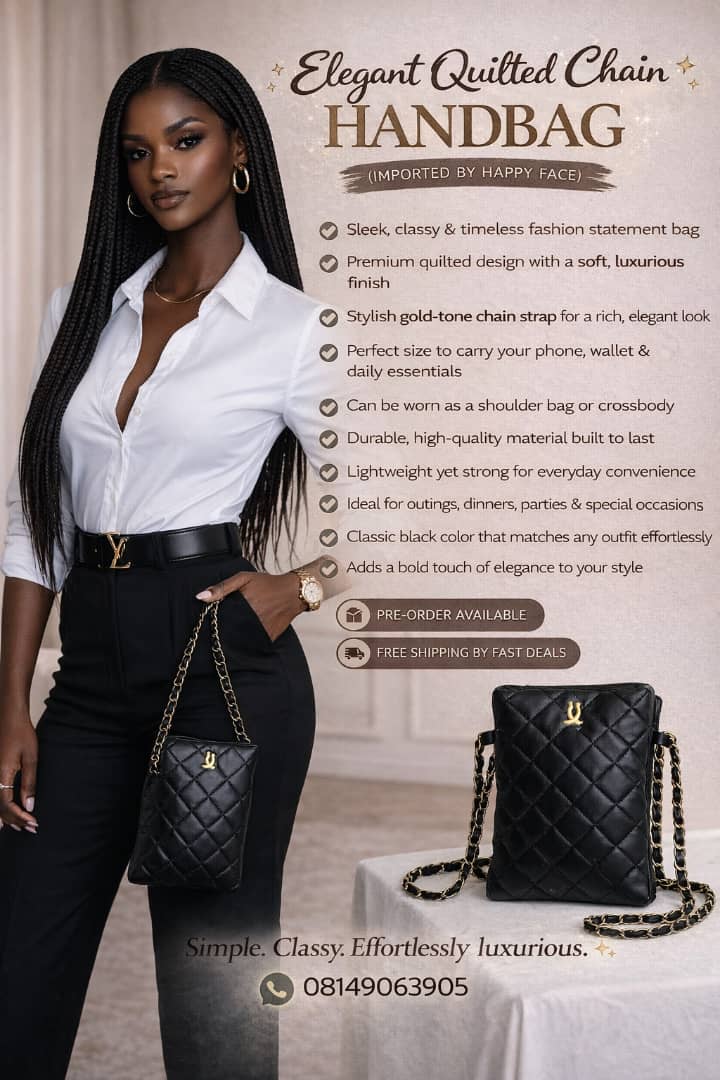 Elegant Quilted Chain Handbag (Imported by Happy Face)