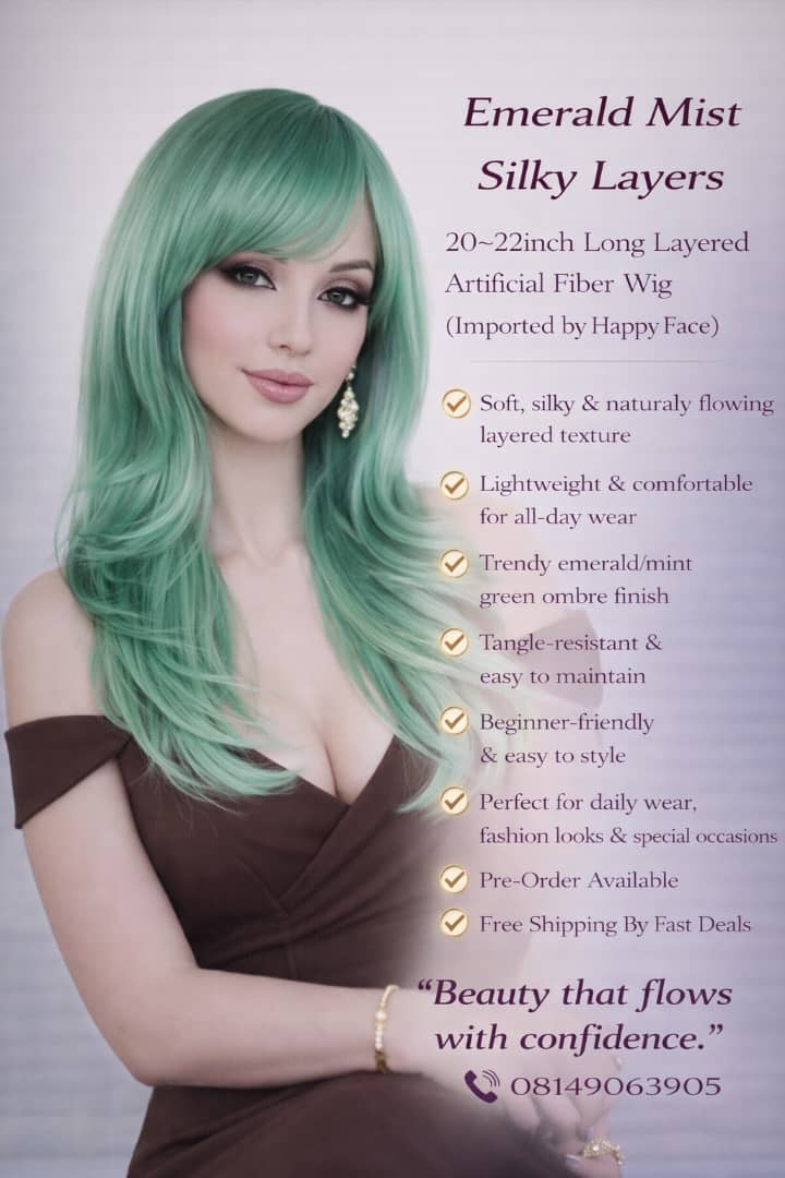 Emerald Mist Silky Layers 20β22inch Long Layered Artificial Fiber Wig (Imported by Happy Face)