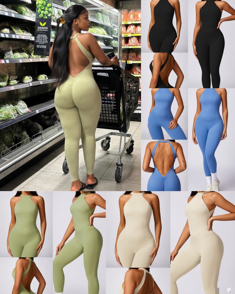 Hip Lifting Hollow Back Yoga Jumpsuit