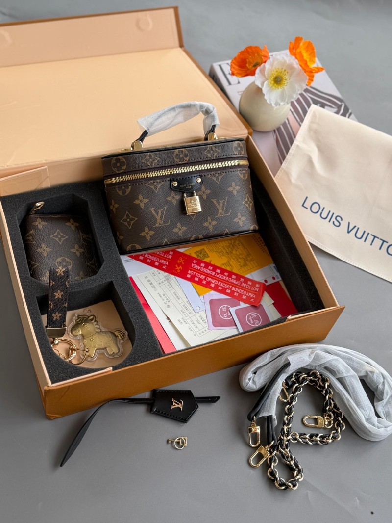 Luxury Louis Vuitton Vanity Pm Monogram Bag With Purse And Keychain