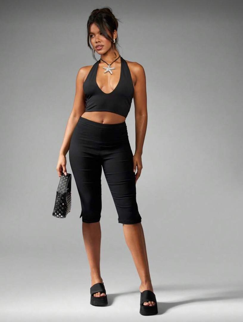 Misguided High Waist Capri Leggings