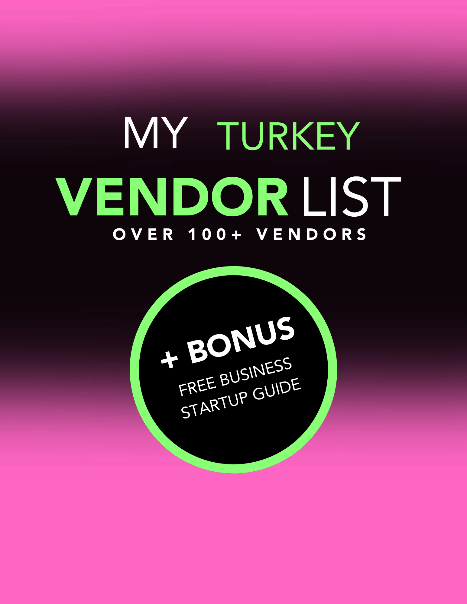 My Turkey Vendor List