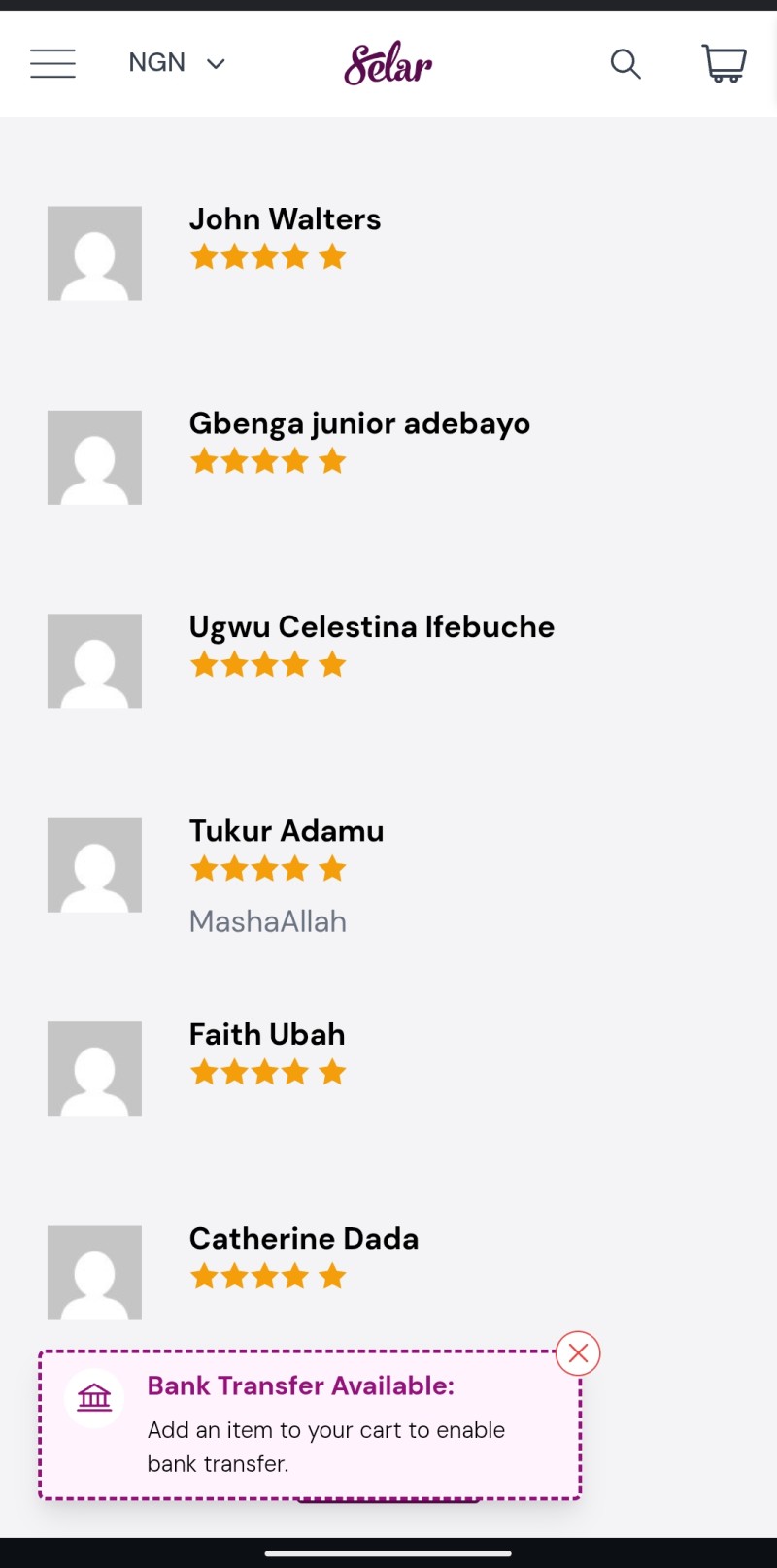 Customer review 1