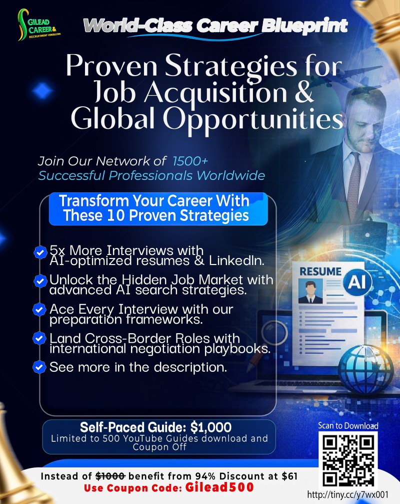 World-class Career Blueprint: Proven Strategies for Job Acquisition & Global Opportunities