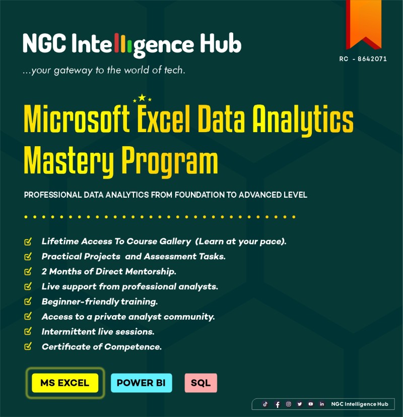 Excel for Data Analysis (Beginner to Advanced)