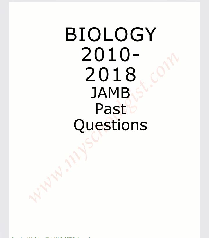 JAMB BIOLOGY PAST QUESTION