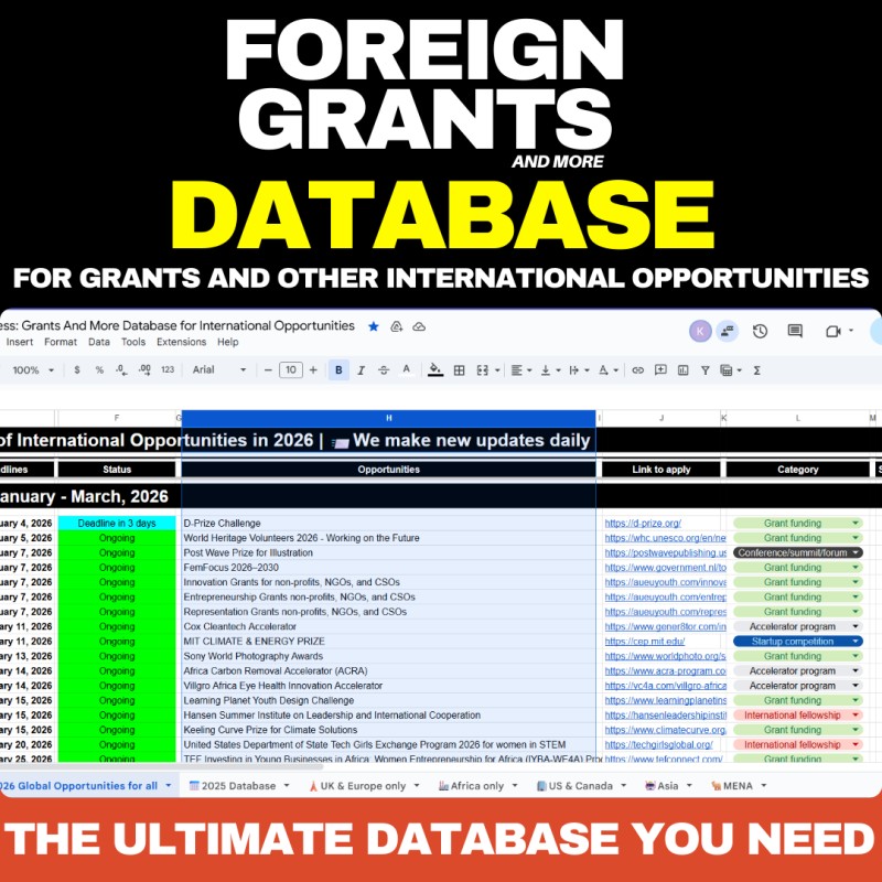 [1-year Access] Database of Foreign Grant and Fully Funded Conferences