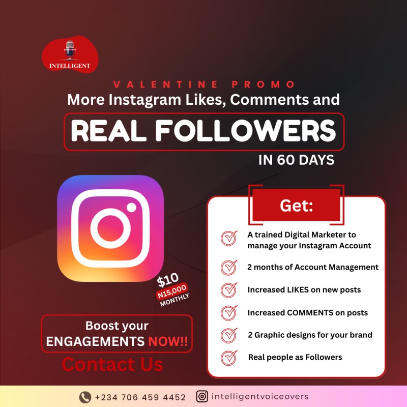 INSTAGRAM ACCOUNT MANAGER - $15 MONTHLY