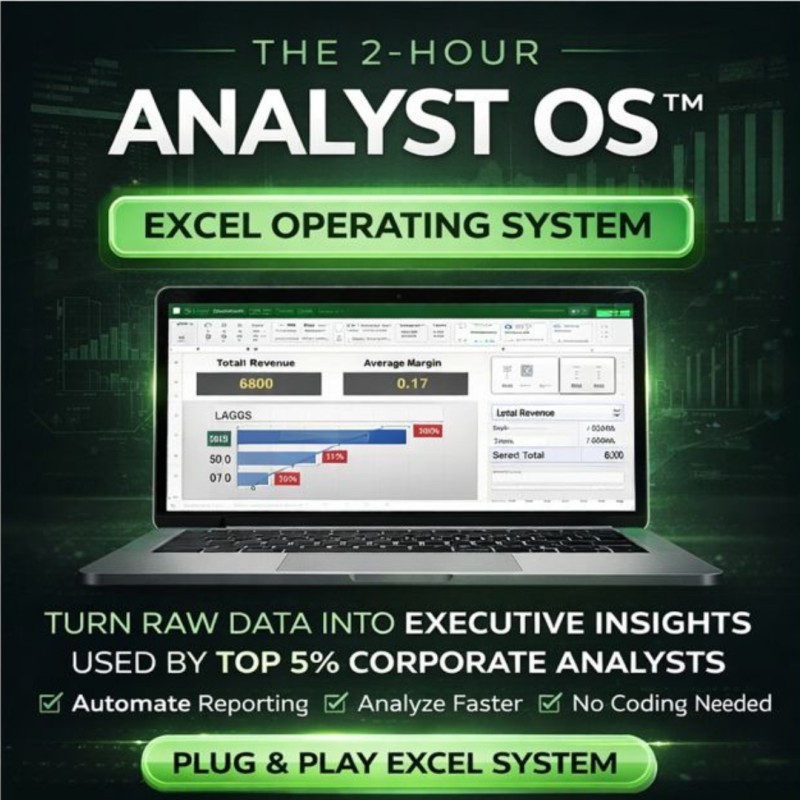 The 2-Hour Analyst OS™ v1.1 - Cut Reporting Time By 75%.  Excel OS for Analysts