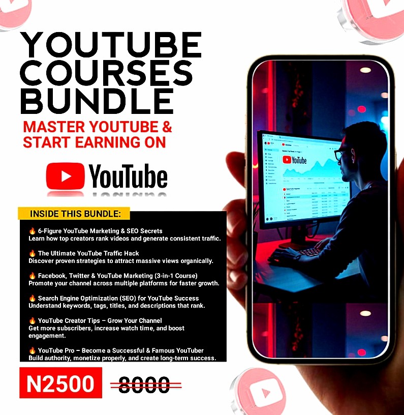 🎥 YOUTUBE COURSES BUNDLE – MASTER YOUTUBE & START EARNING!