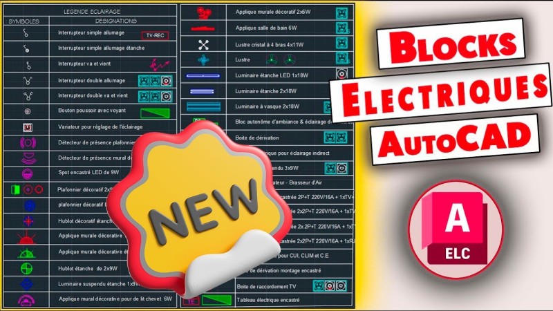 Pack Expert AutoCAD Électricité 2026 – Bibliothèque Complète Norme NFC 15-100 (Blocs Dynamiques & Symboles)