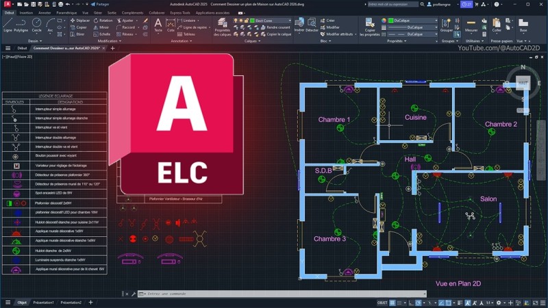 ⚡ Pack Expert Électricité Bâtiment : Conception 2D + Automatisation AutoCAD (Norme NFC 15-100) en 2h17min37s