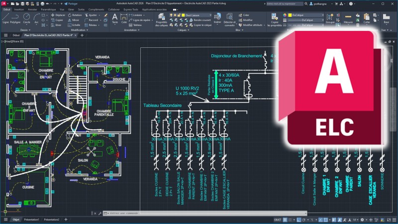 🏗️ Pack Expert : Maîtrise du Plan d'Électricité sur AutoCAD (Projet Complet) 10h06min14s