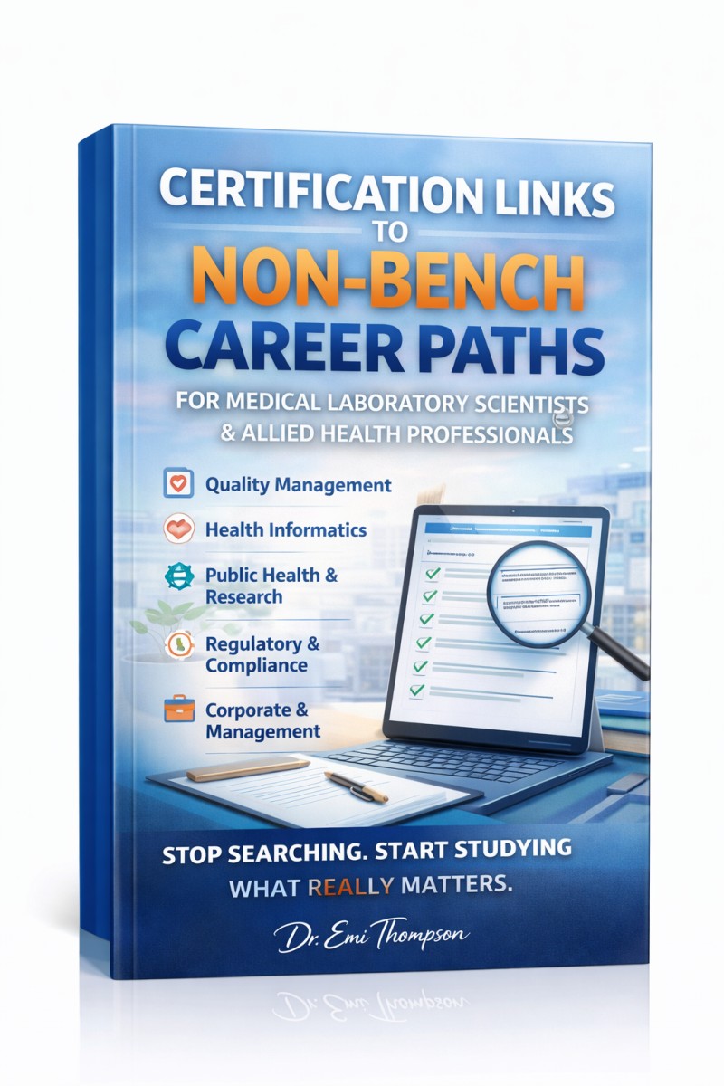 Certification Links to Non-Bench Career Paths for Medical Laboratory Scientists and Allied Health Professionals.