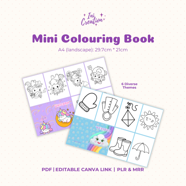 Buy THE WHIMSICAL PACK, 6 MINI COLOURING BOOK | PLR & MRR by Iniobong ...