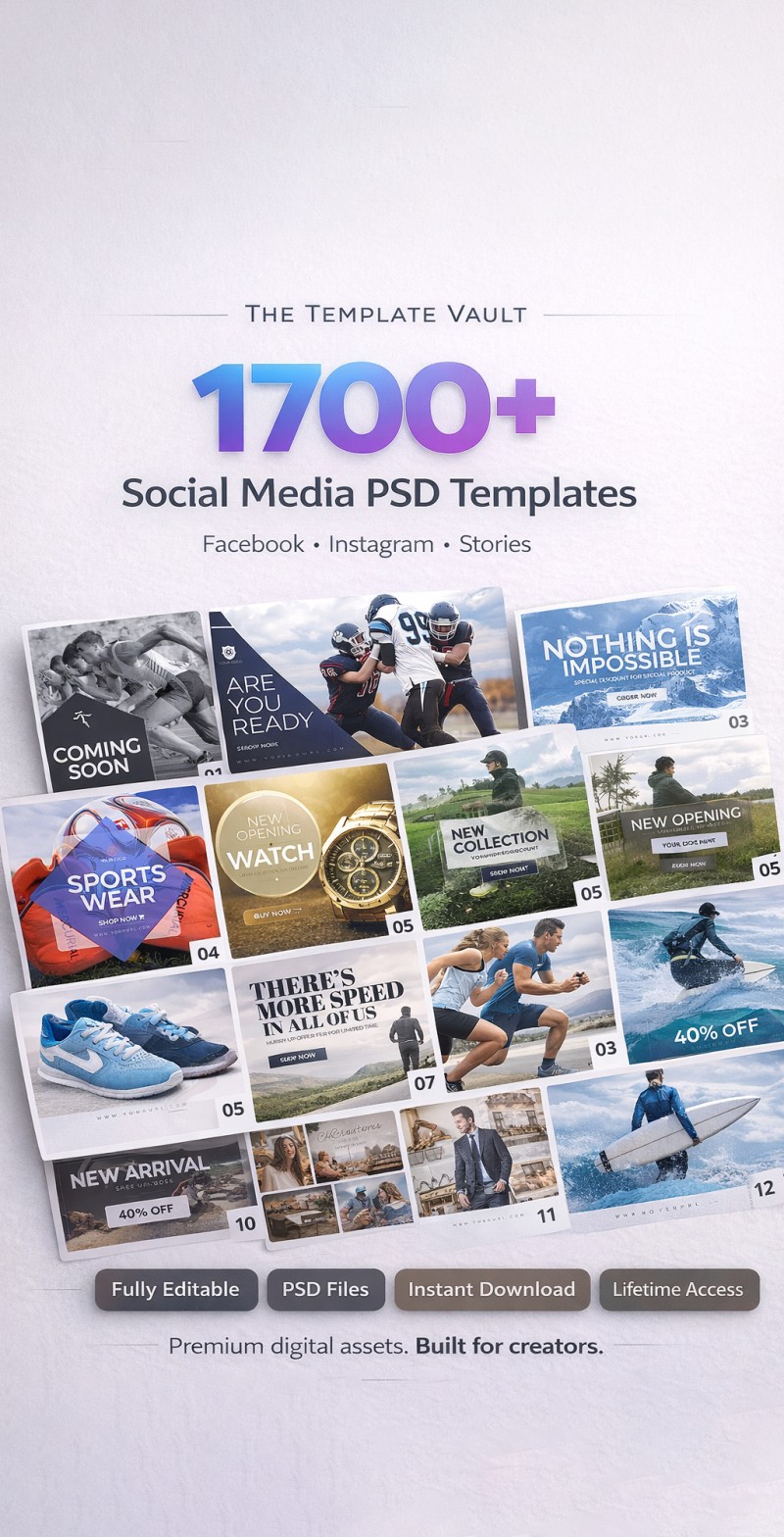 1700+ Social Media PSD Templates