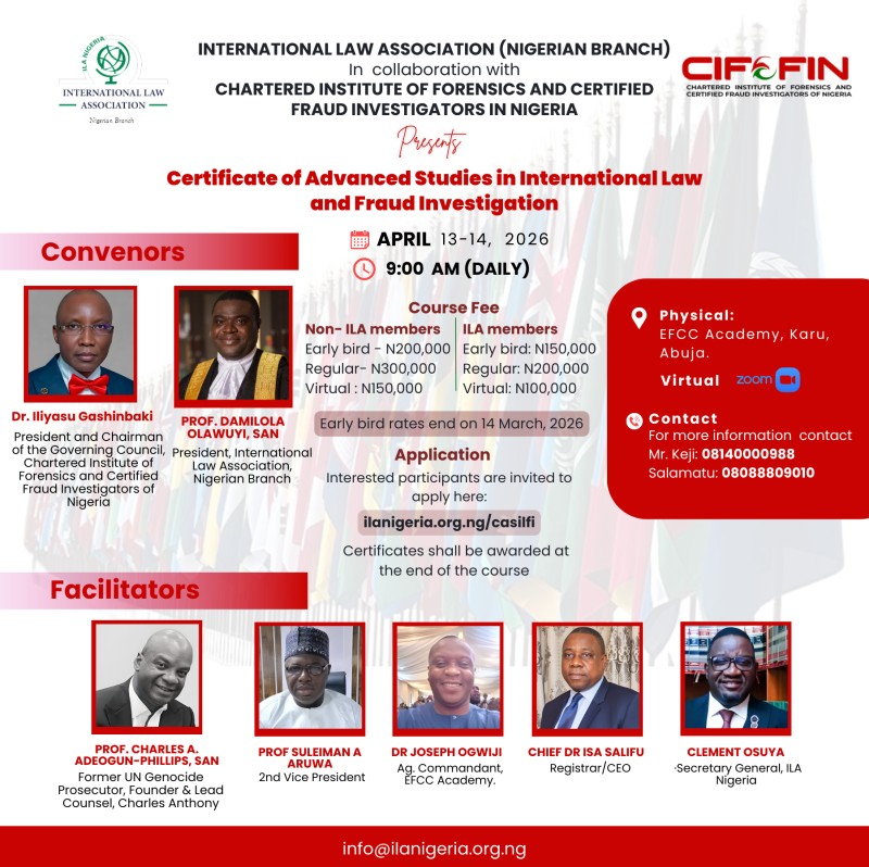 CERTIFICATE OF ADVANCED STUDIES IN INTERNATIONAL LAW AND FRAUD INVESTIGATION