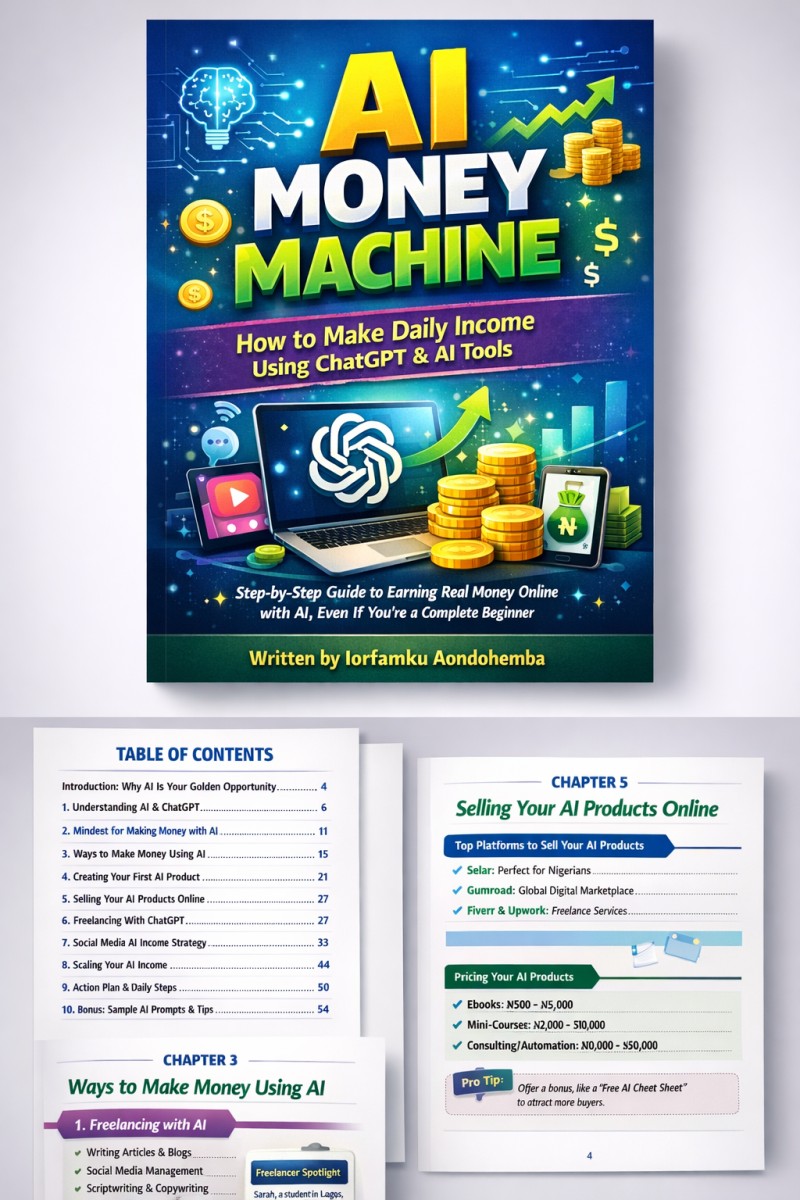 AI Money Machine: How to Make Daily Income Using ChatGPT & AI Tools Step-by-Step Guide to Earning Real Money Online with AI, Even If You're a Complete Beginner