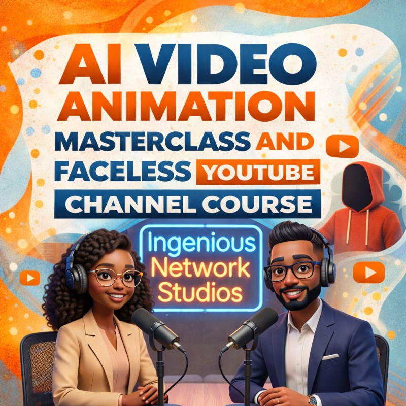 AI VIDEO ANIMATION MASTERCLASS AND FACELESS YOUTUBE CHANNEL COURSE.