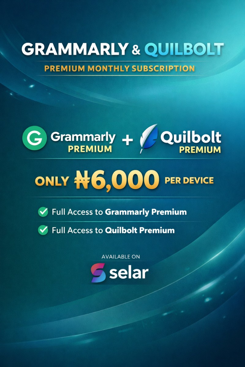 Grammarly and quilbolt 1month subscription