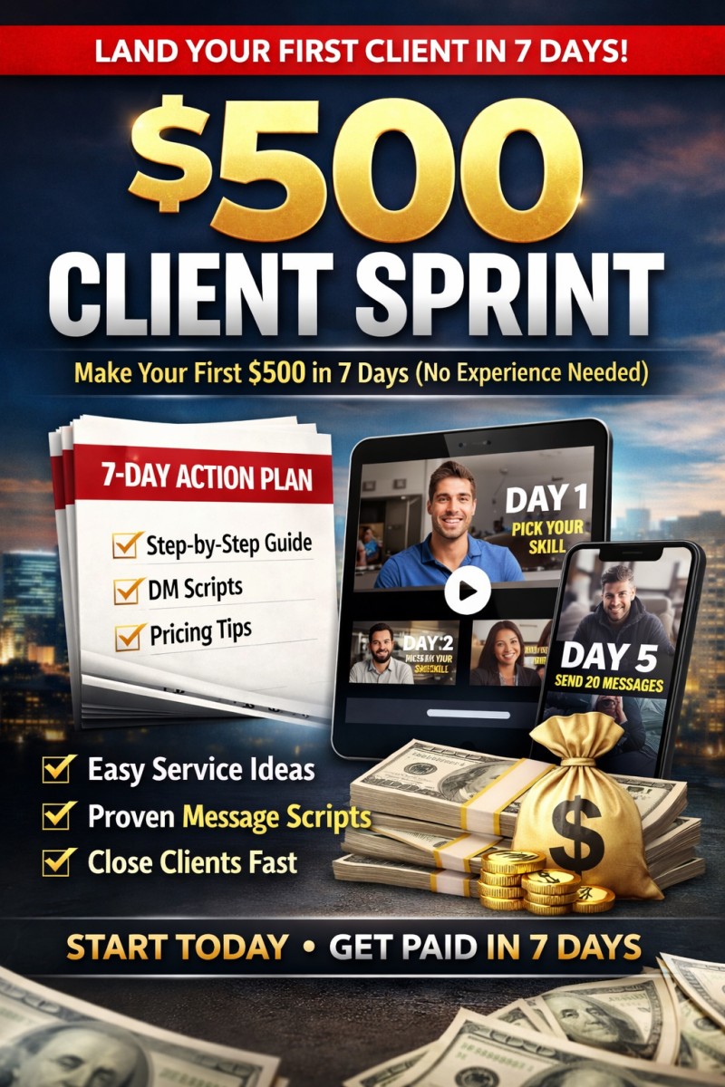 $500 CLIENTS SPRINT. LAND YOUR FIRST PAYING CLIENT IN 7 DAYS