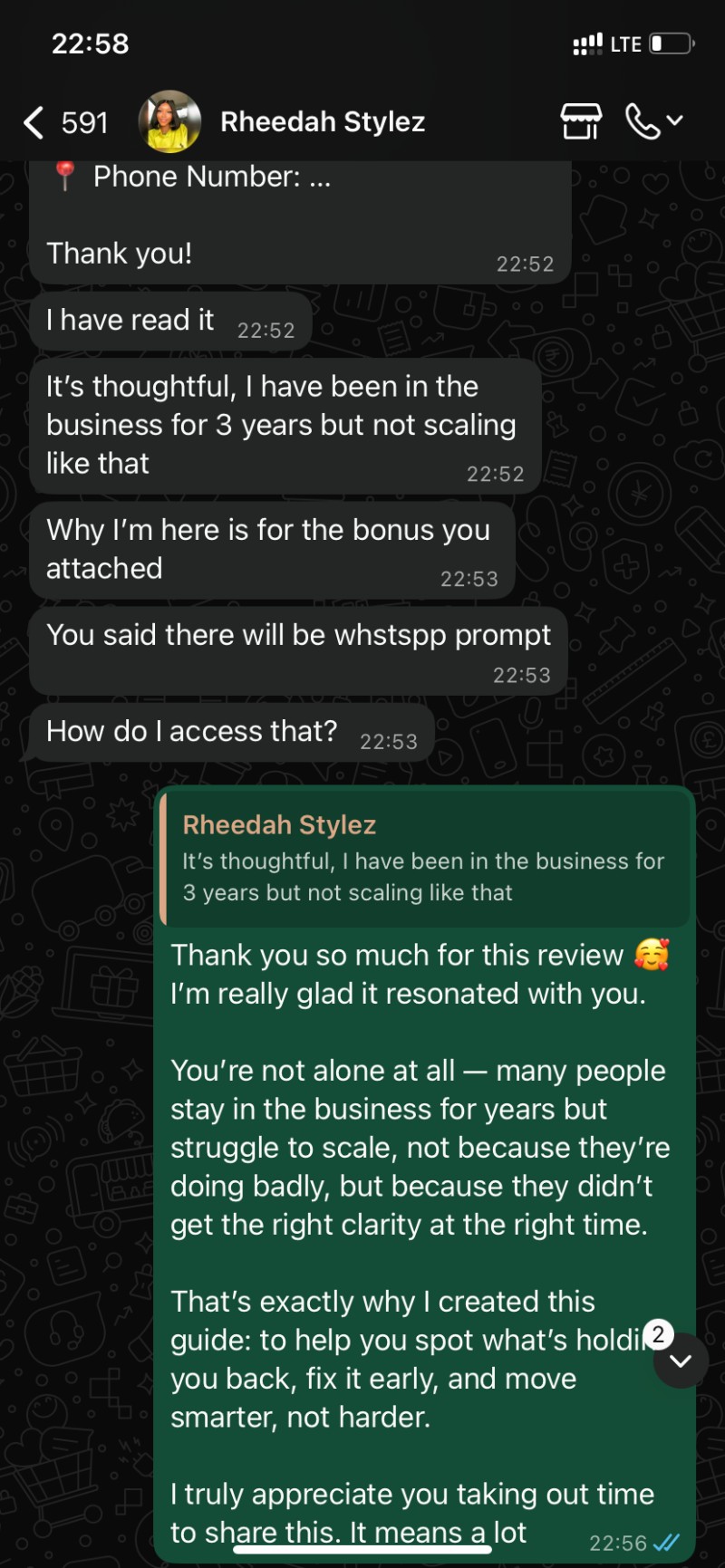Customer review 1