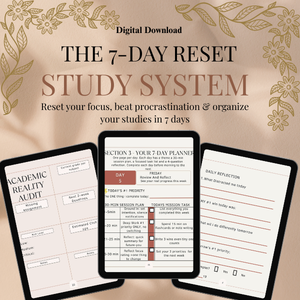 The 7-Day Study Reset System – Fillable Digital Workbook